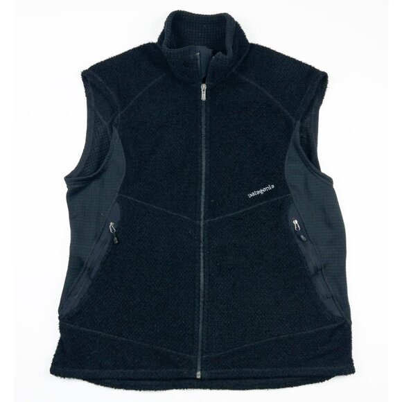 Patagonia R2 Fleece Vest Men's Large Black Full Zip Fuzzy Outdoor 25152 - Picture 1 of 14